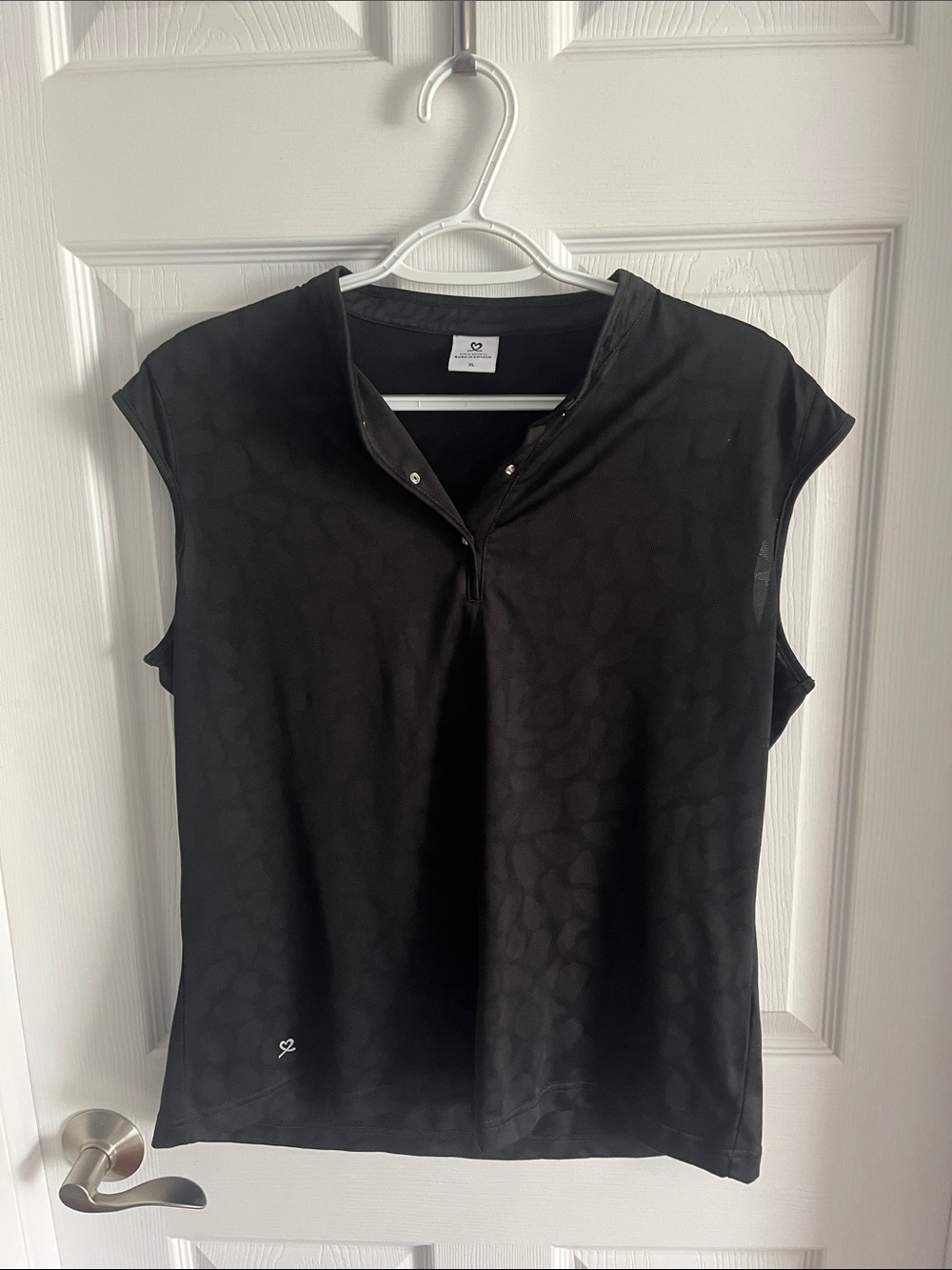 Daily Sports Black Sleeveless Polo Tank Top